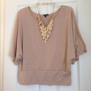 Apt 9 tan and gold metallic top